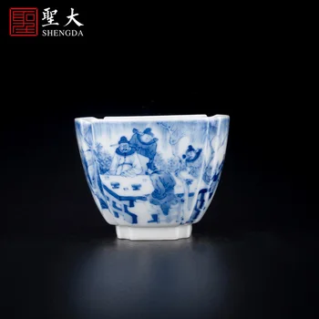 |банкетна поддържане на фигурата квадратна чаша гореща фурна цзиндэчжэнь чиста ръчно ръчно рисувани висококачествен порцелан проба чаена чаша